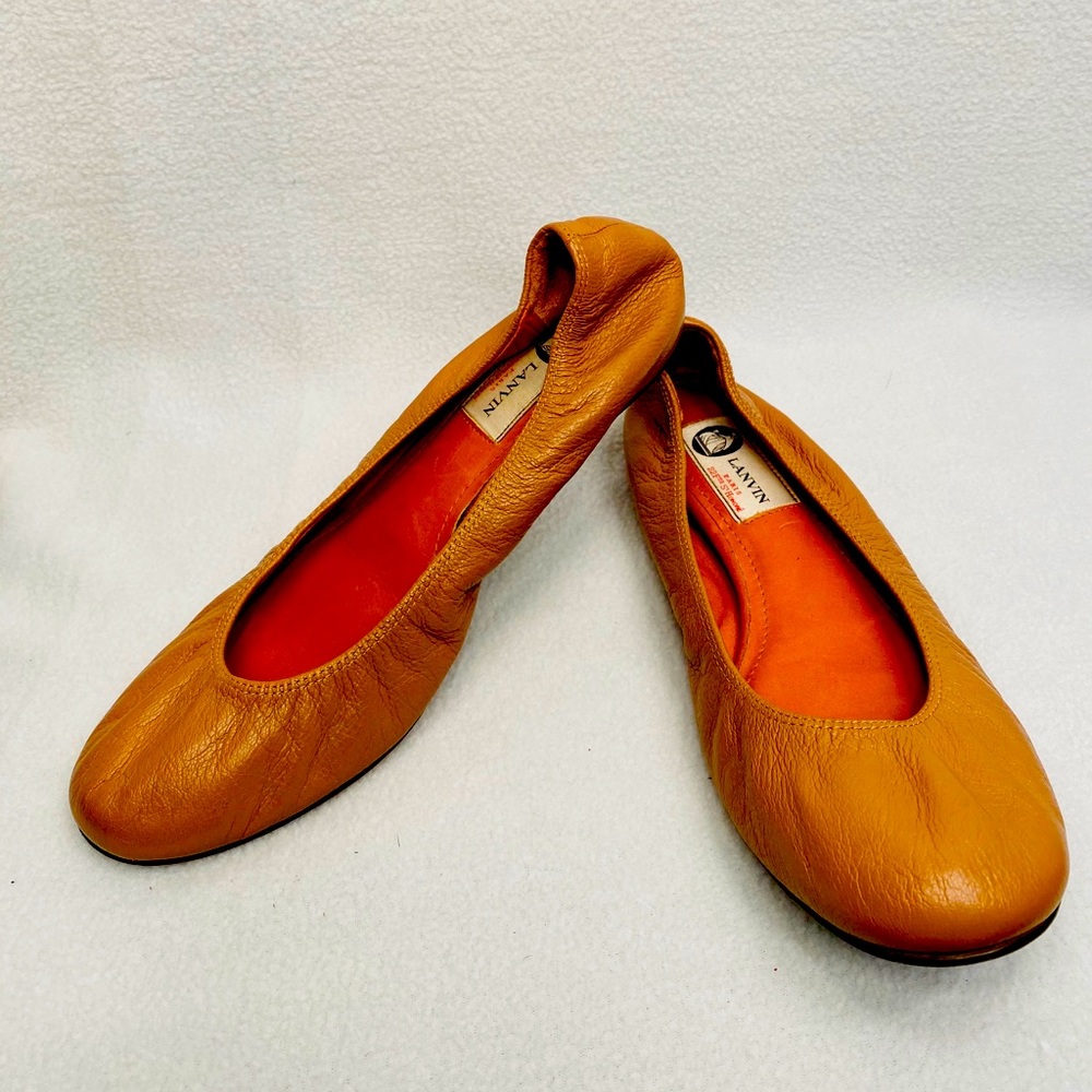 LAVIN TAN LEATHER BALLET FLATS